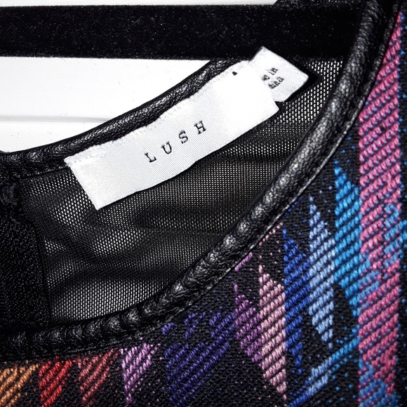 Lush Mini Dress Aztec Mesh See Trough Sides/Back M - Picture 8 of 8